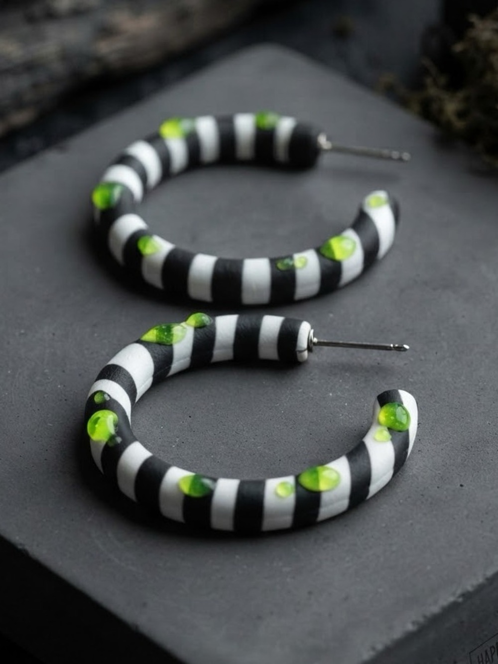 Beetle Drip Hoops — Halloween — Handmade Earrings — Various sizes available